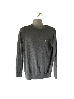 Maison Kitsune Paris Wool Sweater Fox Emblem Long Sleeve Gray Large